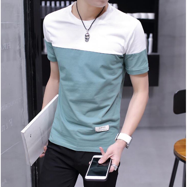 Men T shirt Short Tshirt Joint Style Slim Men Fashion | Shopee Malaysia