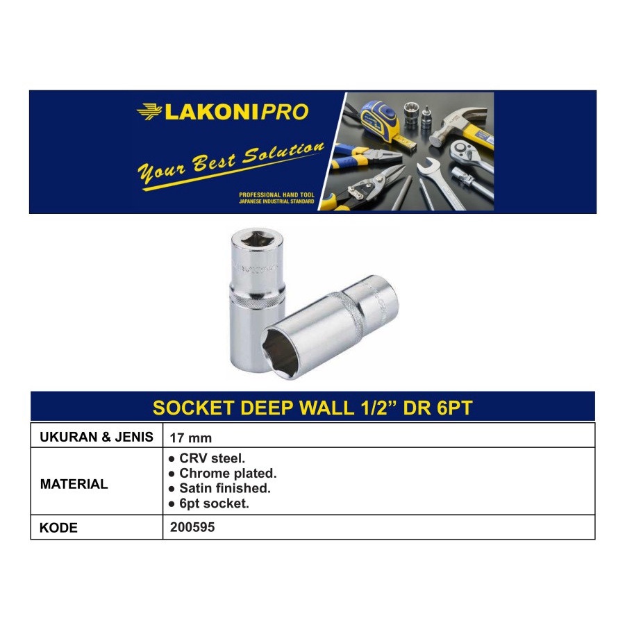 YATO Steckschlüssel 17 Mm – 6-kant, Tief – Für Werkstatt & Hobby