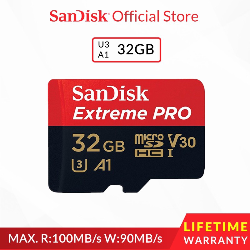 Sandisk Extreme Pro A1 Max Micro Sd Memory Card Tf Sdhc (32gb/100mb/s ...