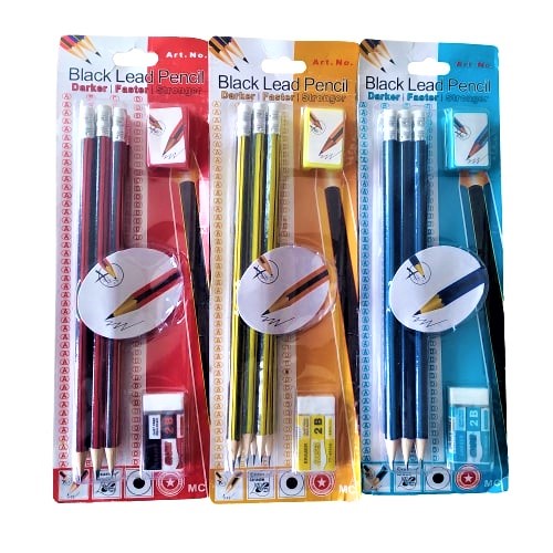 Black Lead Pencil Darker Faster Stronger Exam Set ( 3 in 1 ) Shopee