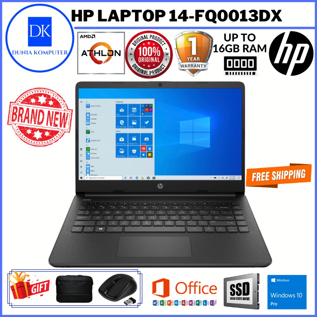 HP LAPTOP 14FQ0013DX ATHLON SILVER 3050U 8GB RAM / 256GB SSD / 14.0'' / 1 YEAR WARRANTY