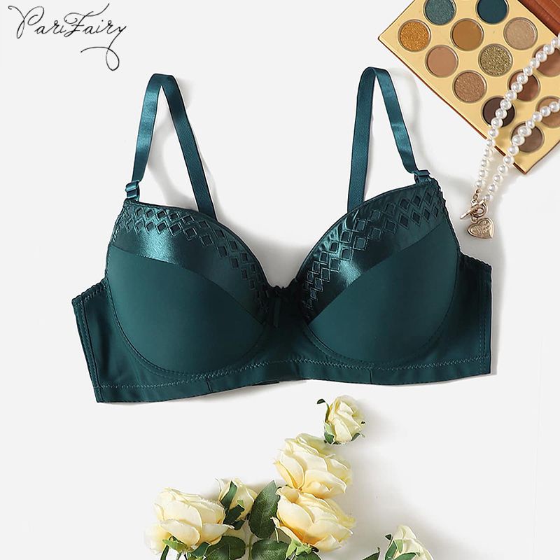 PARIFAIRY non padded bra full cup wire bra plus size bra cup d baju dalam  wanita 38D 40D 42D 44D 46D 48D-16006