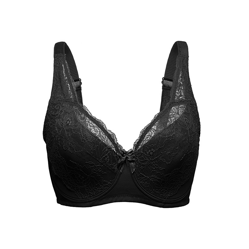 Fallsweet Plus Size Bras For Women Full Cup Push Up Bra Underwire Lace Thin Cup Brassiere D E 4345