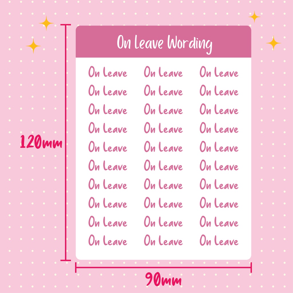 On Leave Wording Planner Sticker | Icon sticker for planner | Shopee ...