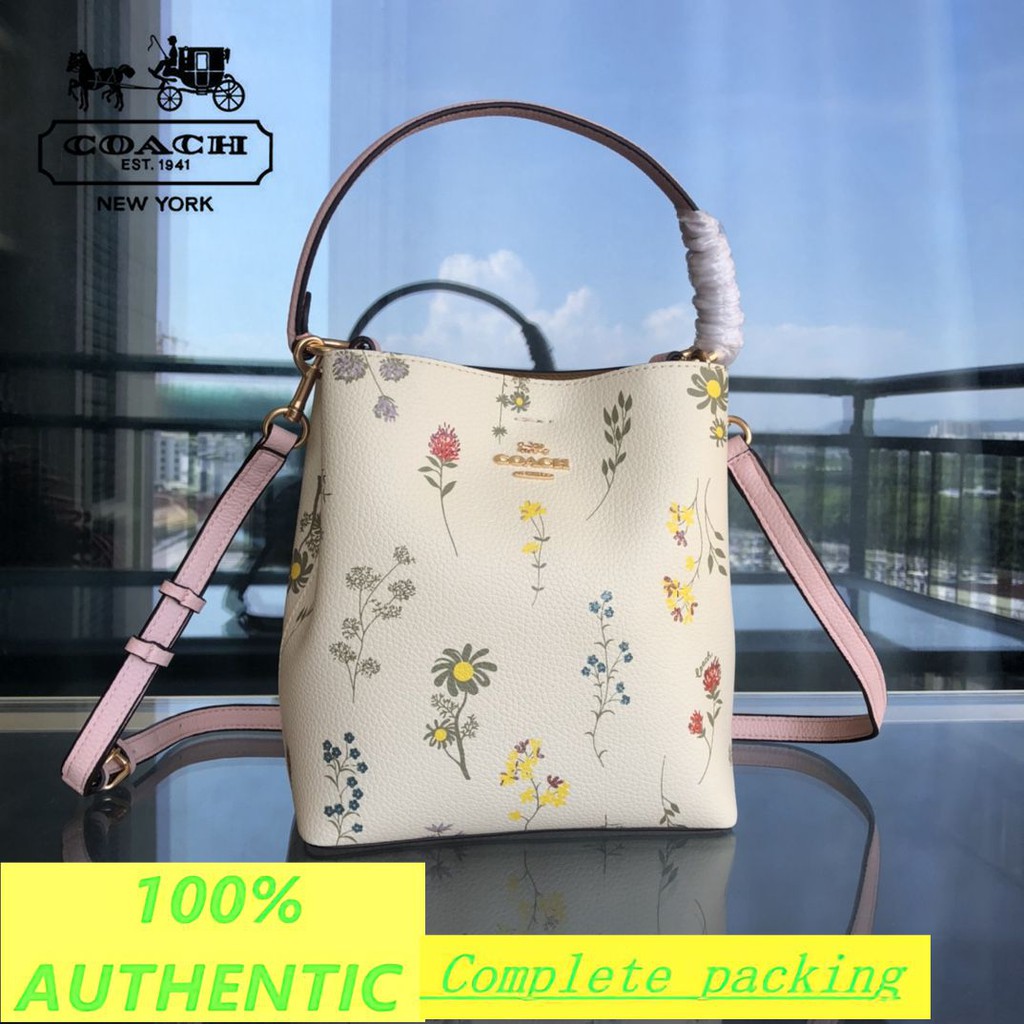 Blue coach discount purse with flowers