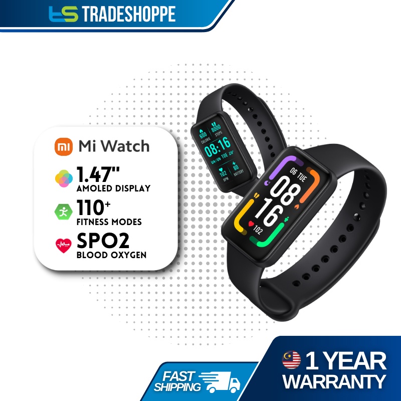 Xiaomi Redmi Smart Band Pro, 1.47 Full AMOLED Display, 110+ Fitness Modes,  Up to 14 Days Battery Life, Heart Rate Tracking, 5 ATM Water Resistance