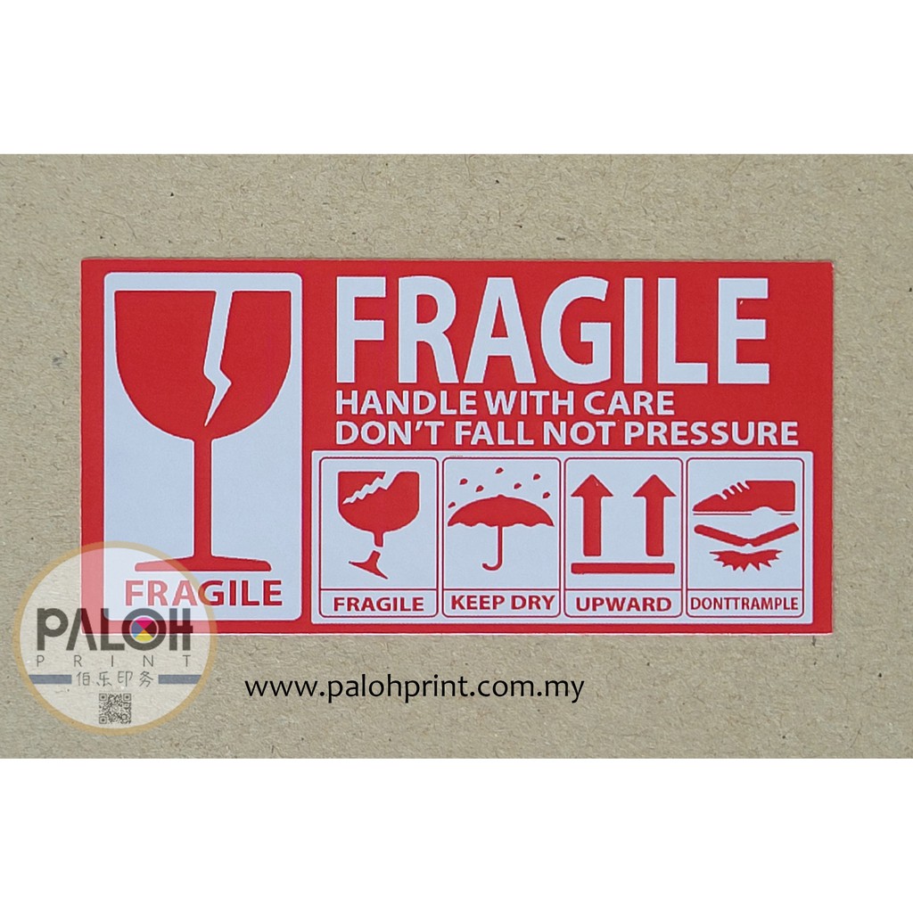 Ready Stock PCS Fragile Sticker Fragile Tape Fragile Label Sticker Murah Mudah Pecah