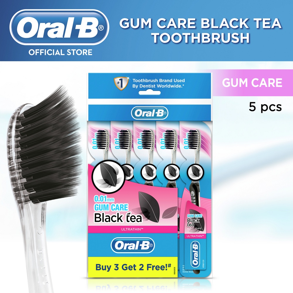 Oral-B UltraThin Gum Care Extra Soft Manual Toothbrush - Black Tea (5 ...