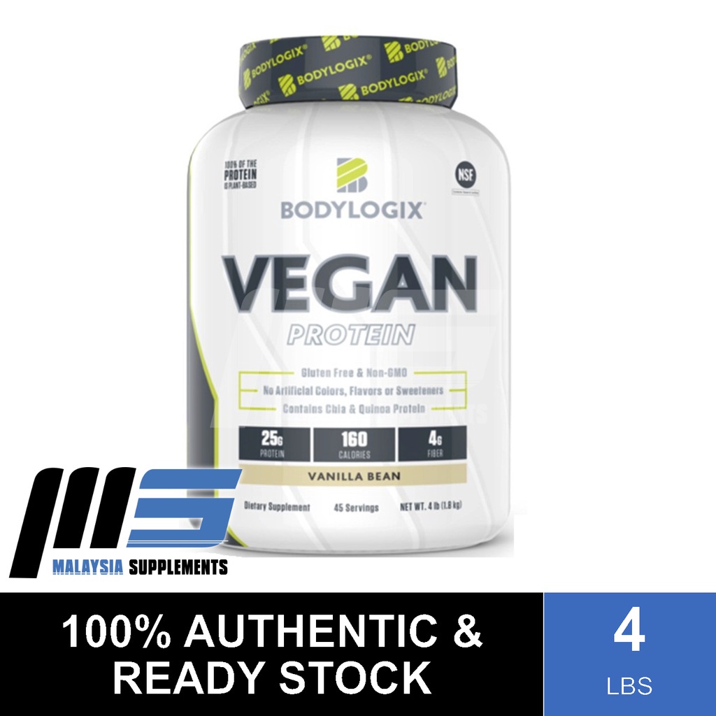 Bodylogix Vegan Protein, 4lbs Vegan Protein Powder, Muscle Building, Lean Muscle, Organic Pea