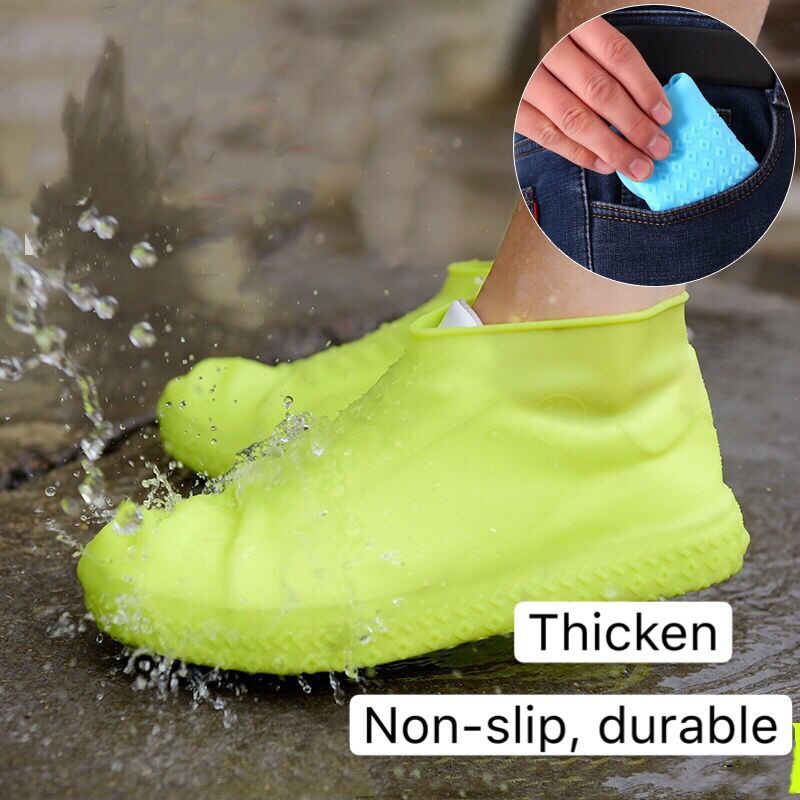Scoyco Waterproof Rain Shoe Covers - Slip-On Zipper Design With Non-Slip Sole