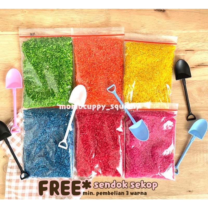 Rainbow RICE Colorful RICE sensory play ziplock Packaging 100gr ...
