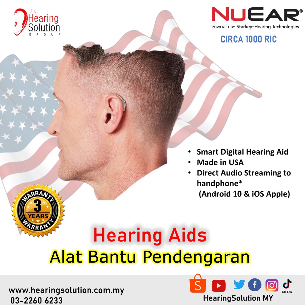 Smart Digital Hearing Aid & Tinnitus Solution (Masker) NuEar Circa