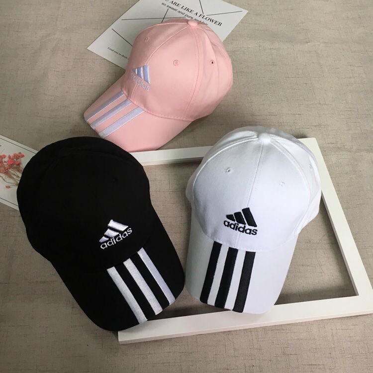 Adidas 3 line Cap Fashion Baseball Cap Men and Women Bend Eaves Adjustable Couple Hip Hop Hat Shopee Malaysia