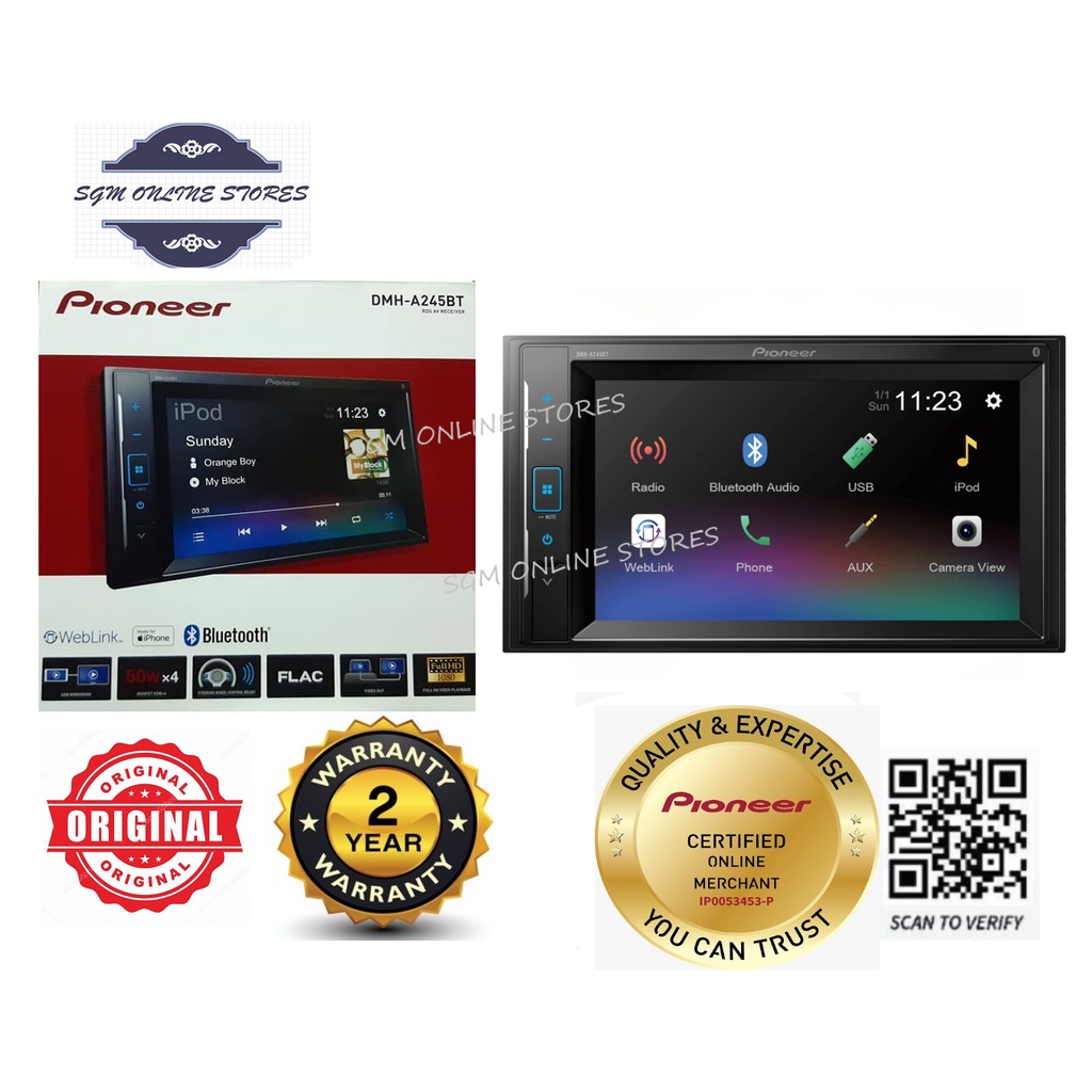 Pioneer DMHA245BT 7inch Car Player with Mirroring / Weblink