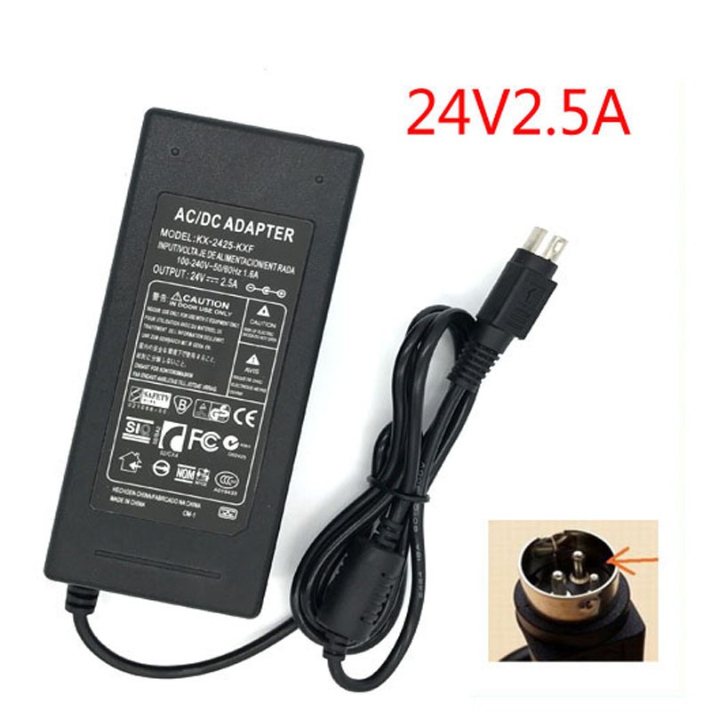 24V 2.5A Adapter Compatible for YC60-2402500 Printer with 3 pin Power ...