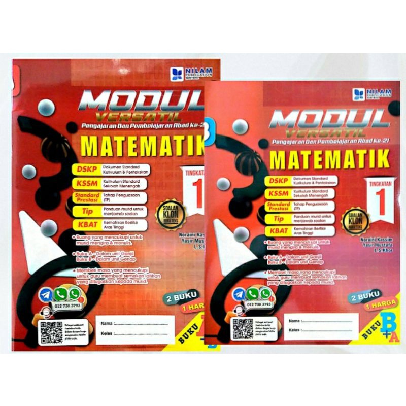 Modul Versatil Matematik Ting Buku A B Shopee Malaysia