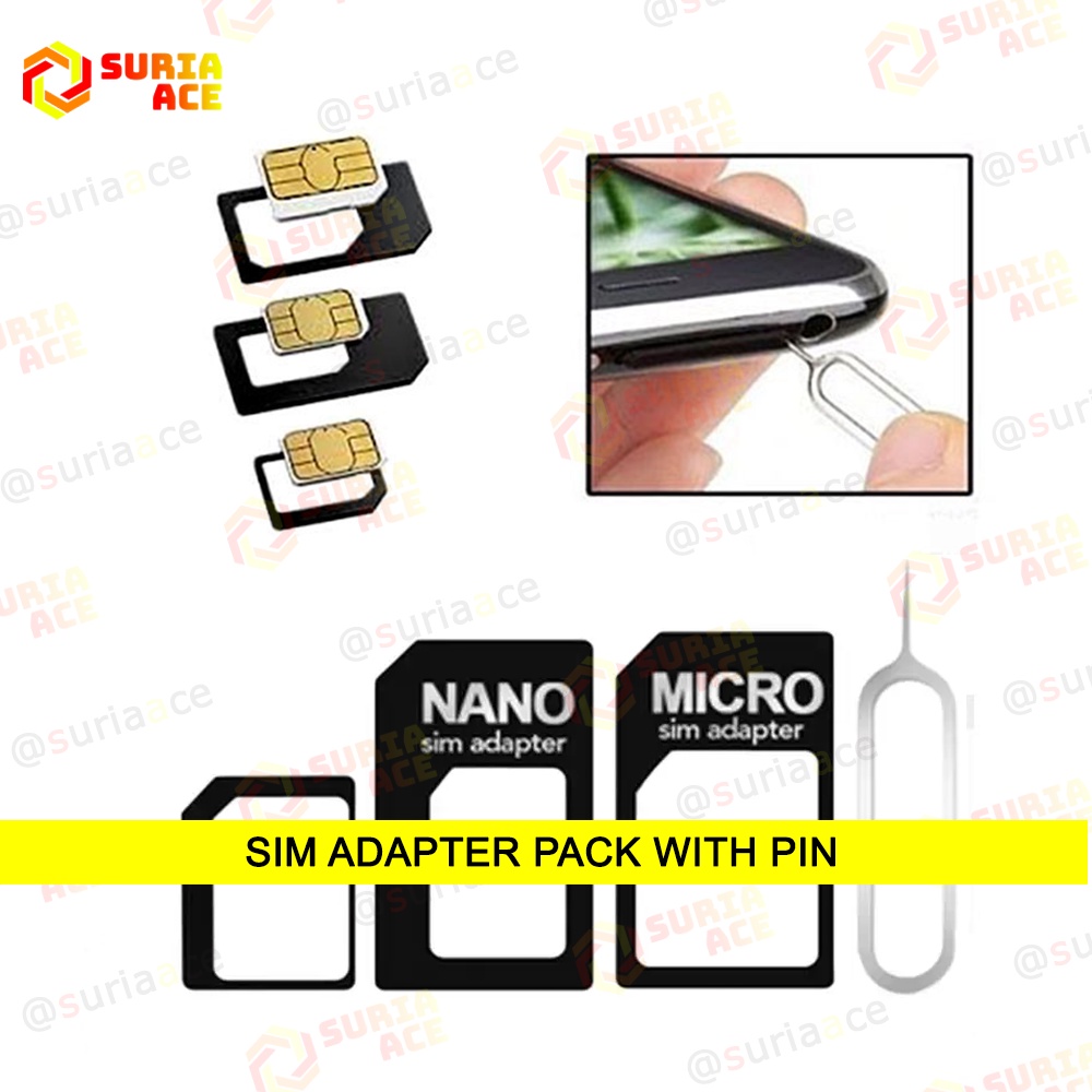 B7f1 4 In 1 Micro To Nano Sim Card Holder Adapter Noosy With Ejector Pin Router Modem Mobile 5751