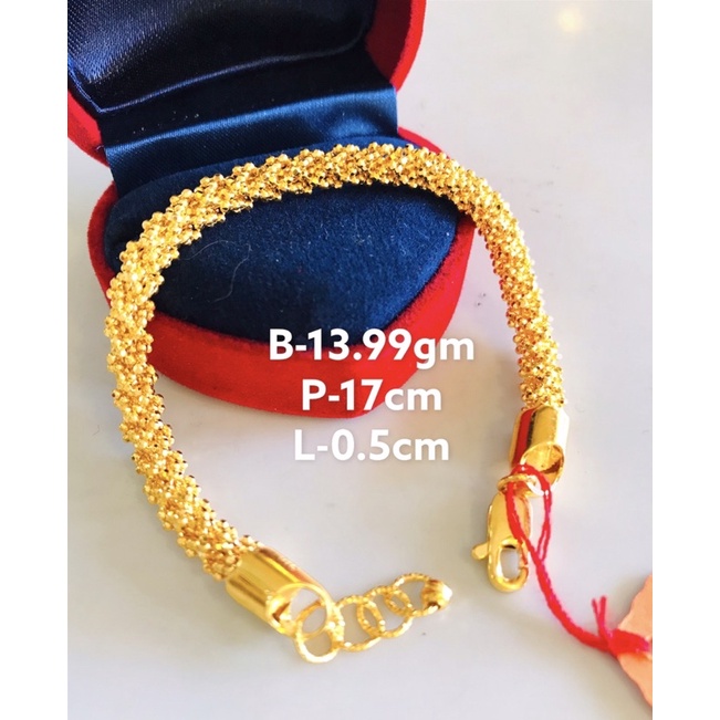 Rantai Tangan Jagung 1c Emas 916 Tulen Shopee Malaysia