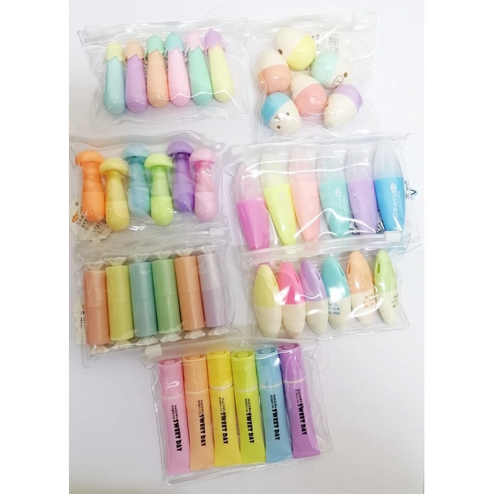 6 pieces Mini Eggs Shaped Highlighter Pens For Writing Fish Design ...