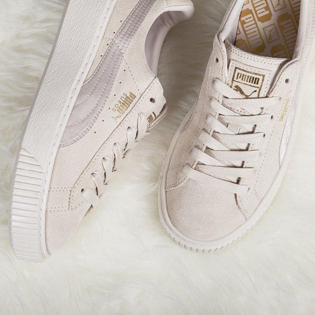 Puma Suede Summer Satin Platform Whisper White Shopee Malaysia