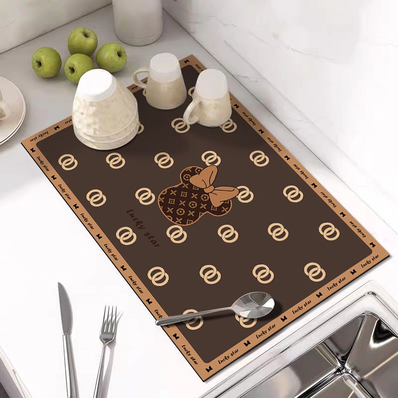 Diatom Mud Table Mat Placemat Quick Drying Mat Heat Resistant Draining ...