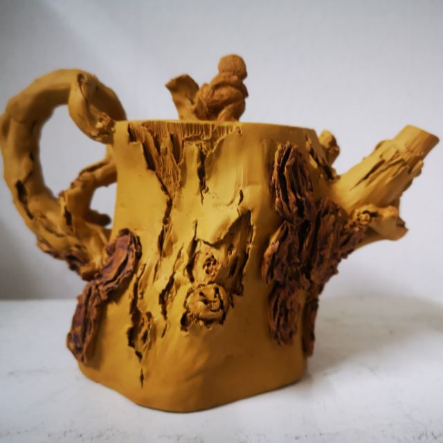Chinese Teapot Craved Tree Trunks with Monkey On Top Lid | Shopee Malaysia