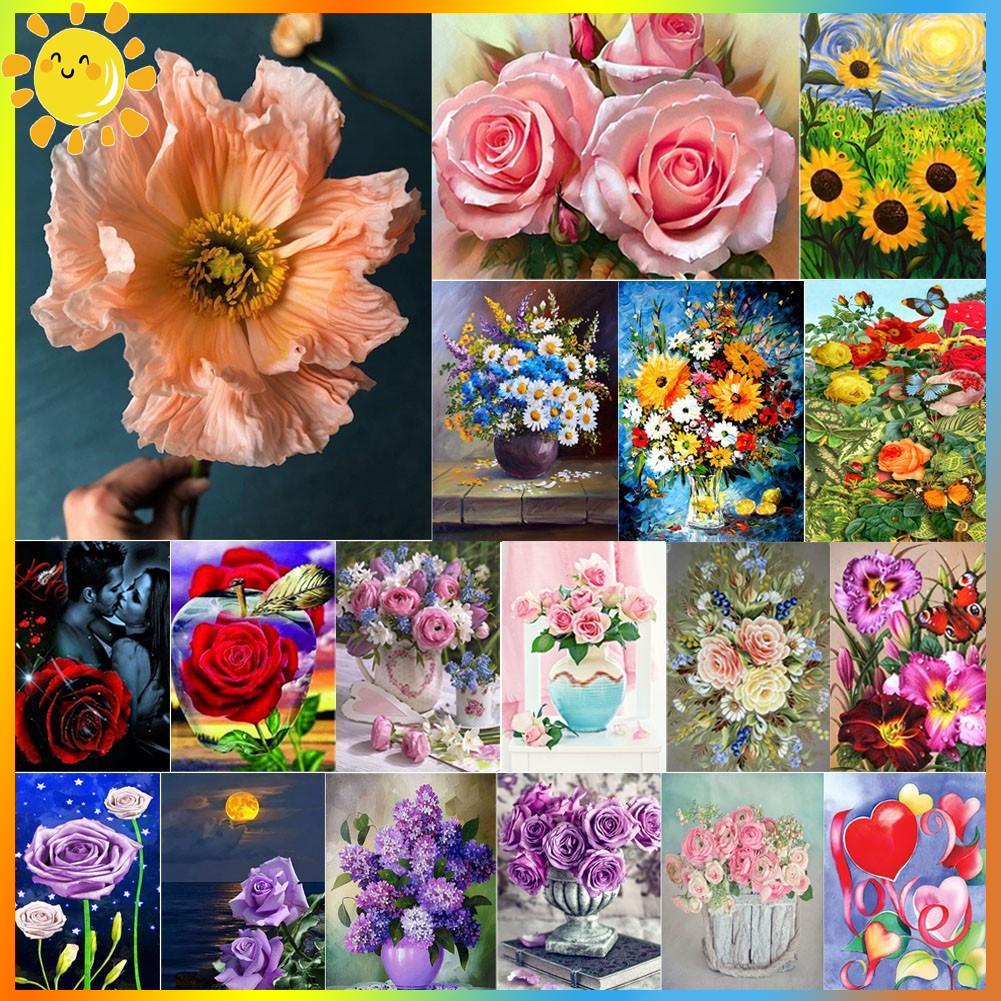 5D DIY Full Drill Diamond Painting Flower Mosaic Craft Kits | Shopee ...