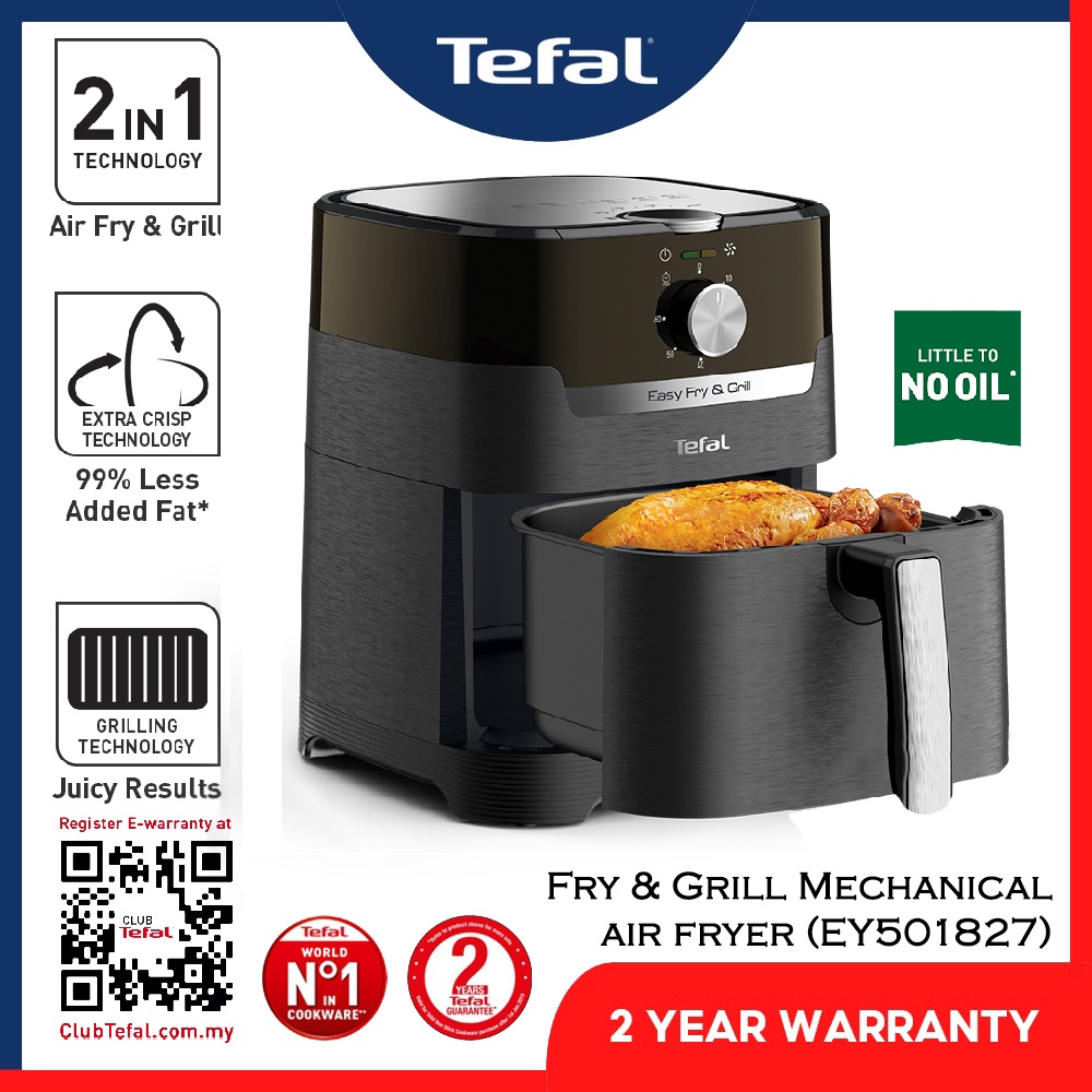 Tefal (EY5018) Easy Fry & Grill Mechanical (BLK) (air Fryer) | Shopee ...