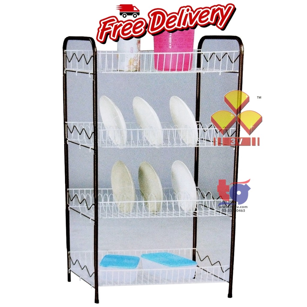 3V 4 Layer Kitchen Rack/Dish Plate Rack/Rack Pinggan /Rak Pinggan ...