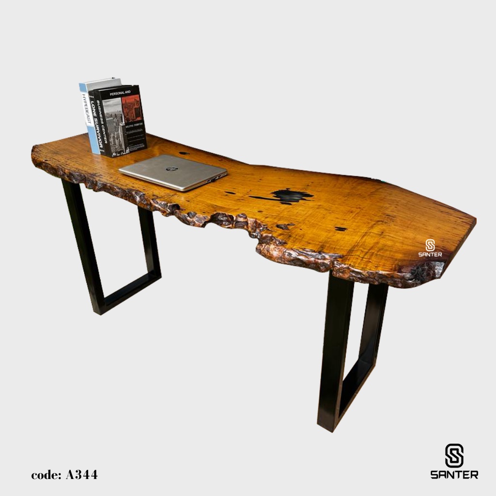 A344. Chengal Emas Solid Wood Study Table / Bar Table / Console Table ...