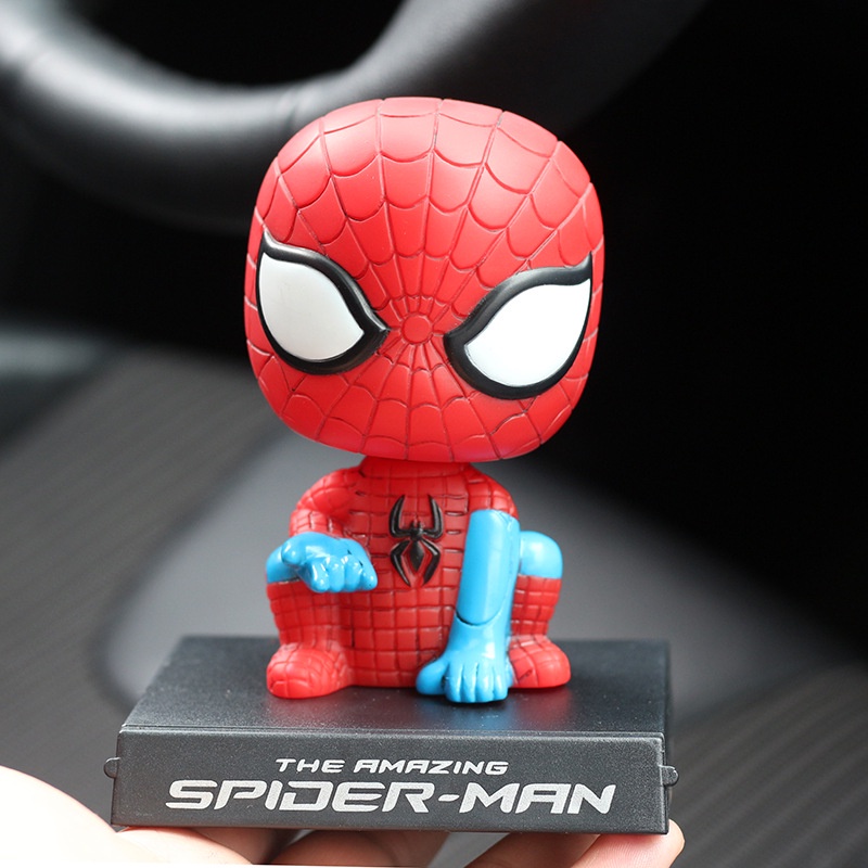 Spider Man Cute Version Shaking Head Marvel Toy Car Home Decor Toys