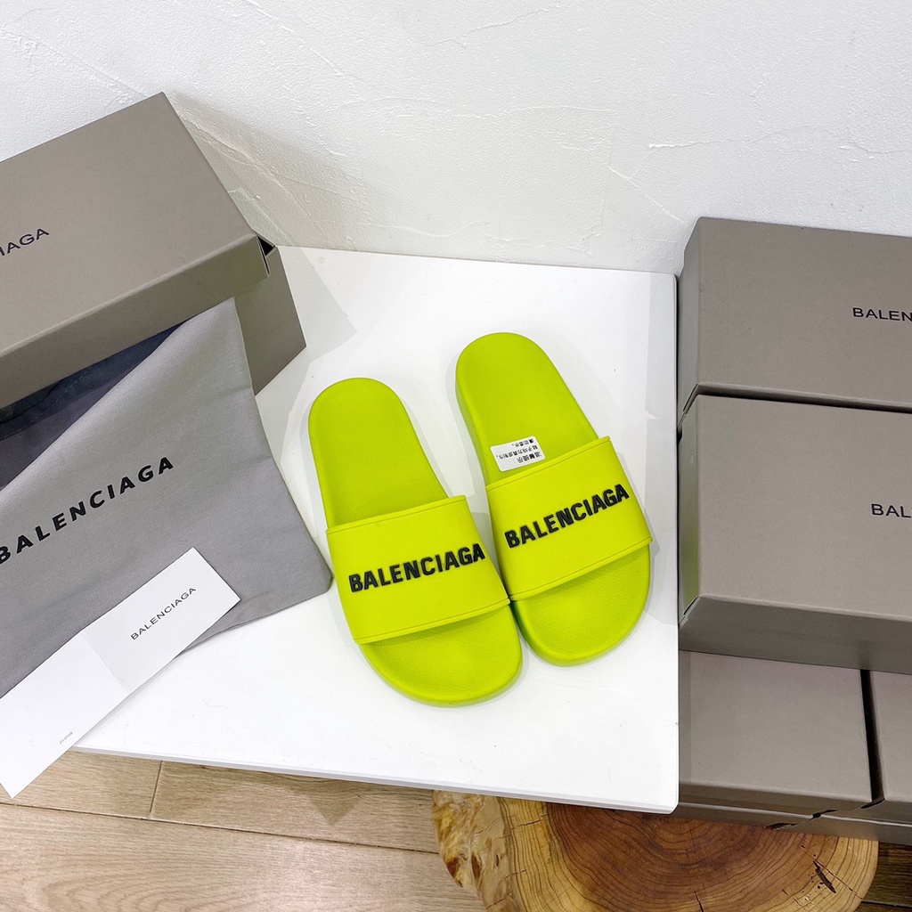 Balenciaga Flip Flop Yellow Couple Models 2021S PU Foam Outsole Dermis ...