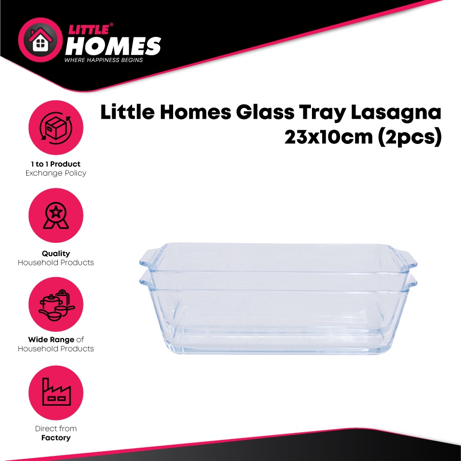 2 In 1 Borosilicate Tempered Glass Baking Tray 0.8L Lasagna Pan Serving Tray Bakeware Baked Dish