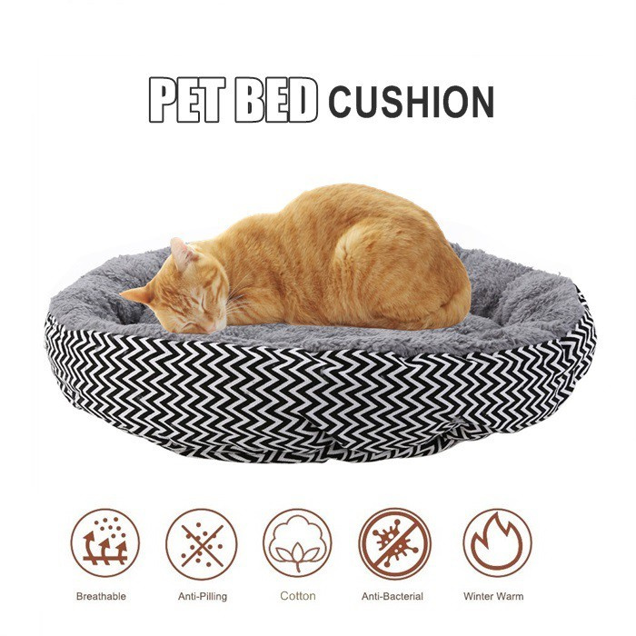 Round cat bed store cushion