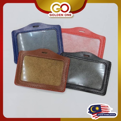 GO PU Leather Card Holder Single Sided ID Holder Badge Holder ...