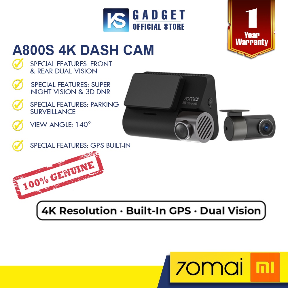 70mai A500s 1944P Dash Cam A800S Built-in GPS ADAS 140FOV 70mai Car Camera main image 1