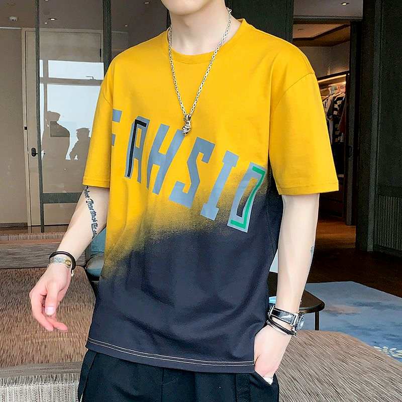 Ready stock summer men's short sleeve t-shirt round neck Korean fashion ...