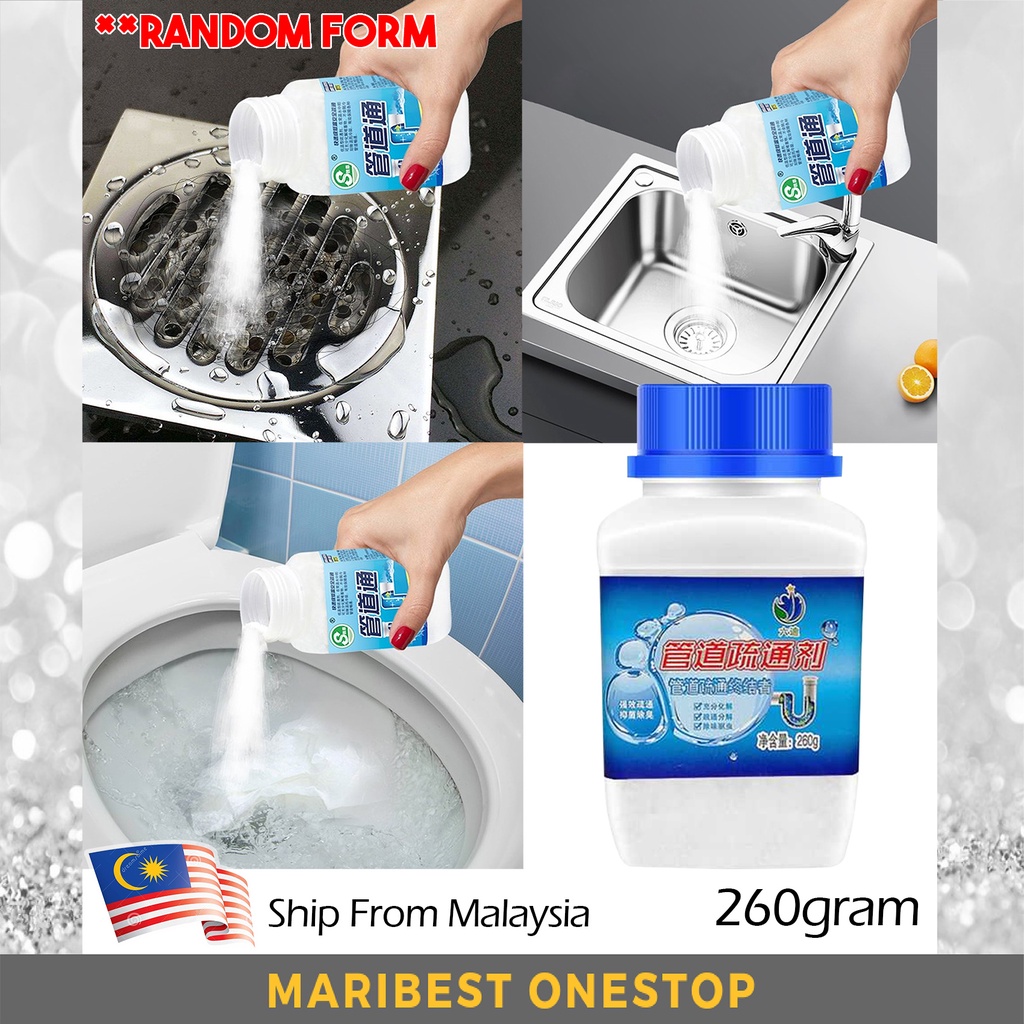 260g Clog Remover Drain Pipe Basin Cleaner Clogged Drainage Remover Powder  Removing Blockage