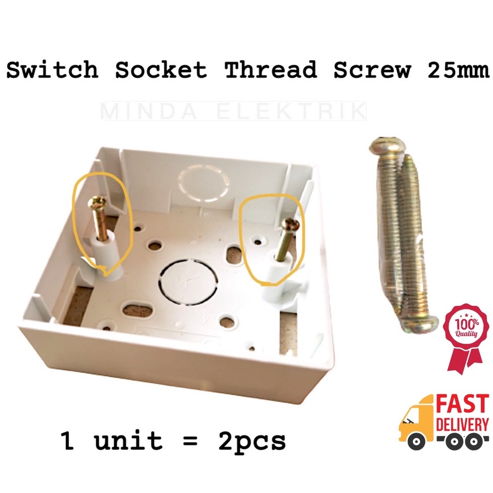 Switch Socket Thread Screw 25mm (2pcs) min purchase 5sets | Shopee Malaysia