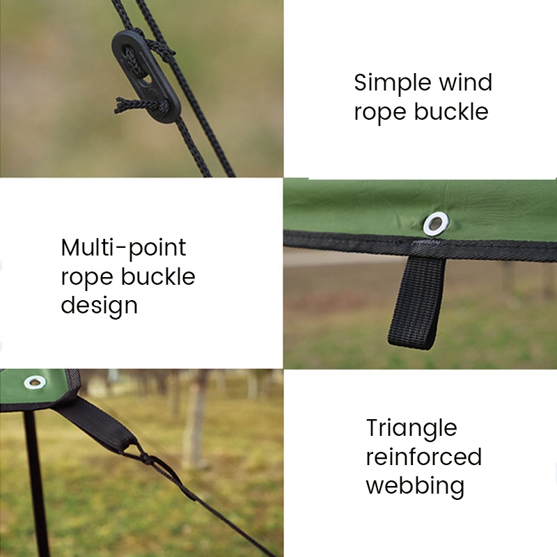 Milicamp Green Tarpaulin Groundsheet - 8' X 6' Waterproof Camping Sheet With Reinforced Edges & Eyelets