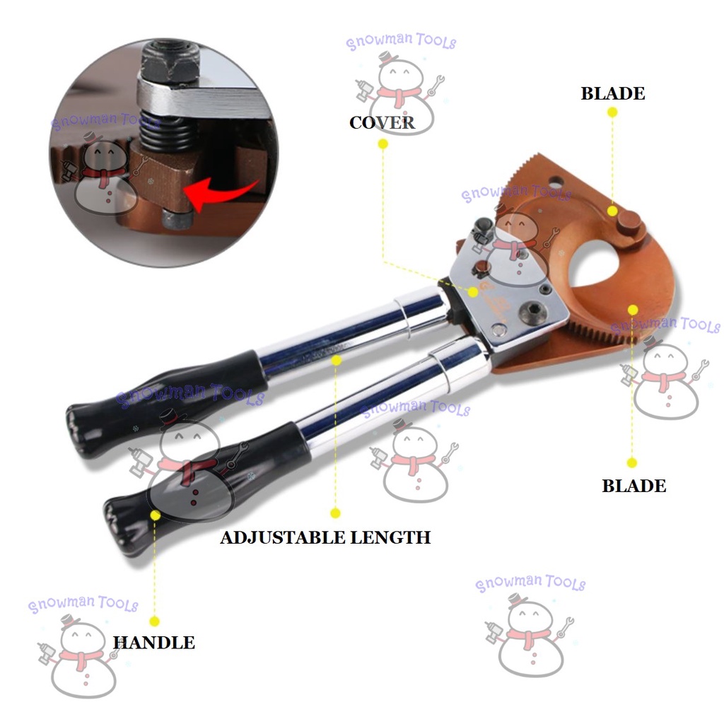HIGH QUALITY RACHET RATCHET CABLE CUTTER WIRE SCISSOR J40 J75 J95 CUT ...
