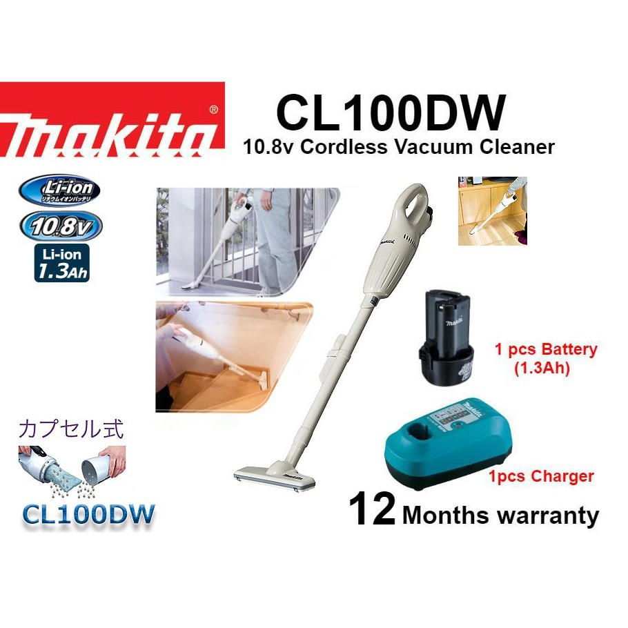 Makita CL100DW 10.8V Mobile Vacuum Cleaner - White