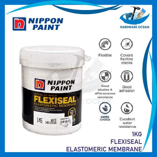 Nippon Paint Flexiseal Elastomeric Membrane 1kg For Crackline Sealer Waterproof Wall For
