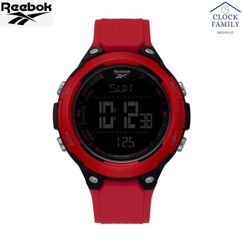(Official Warranty ) Reebok RV-THR-G9-PBPR-BR Red Pu Rubber Strap ...