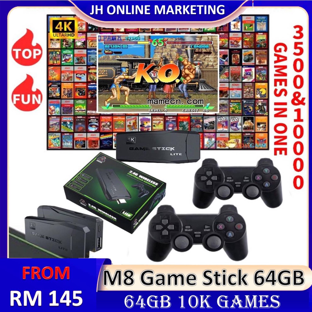 Game Stick Lite 4K TV Video Game Console With 2.4G Wireless