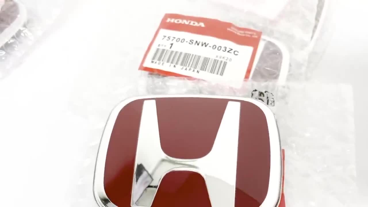 HONDA CIVIC FD H RED / FRONT GRILLE REAR BONNET BOOT EMBLEM LOGO 2006 ...