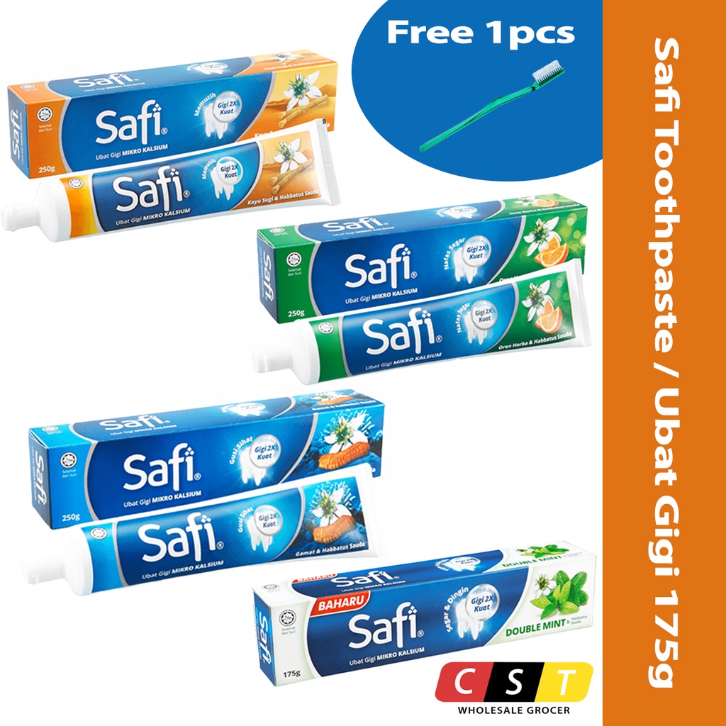 Safi Toothpaste Ubat Gigi Mikro Kalsium 175g (Percuma Berus Gigi ...