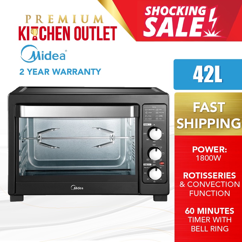 Midea 42L Electric Oven toaster MEO42LGYBK Shopee Malaysia