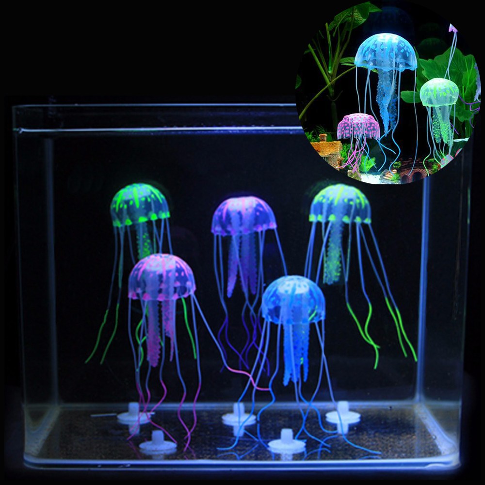 Ready Stock Simulation Artificial Jellyfish Glowing Effect Aquarium ...