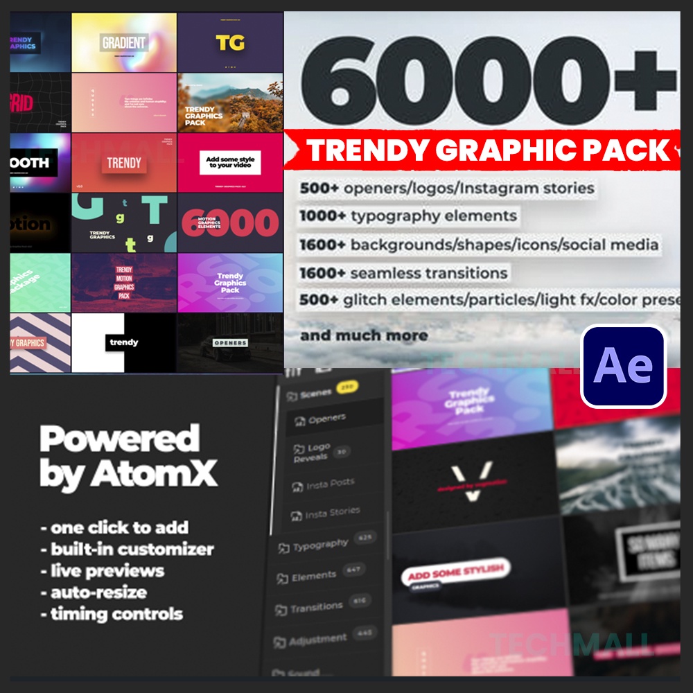6000+ Trendy Motion Graphics Pack For After Effect | Shopee Malaysia